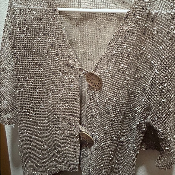 Lulu-B Brown Metallic Knit Top - Picture 1 of 6